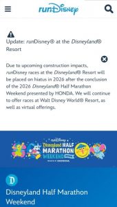 BREAKING DISNEYLAND HALF MARATHON NEWS